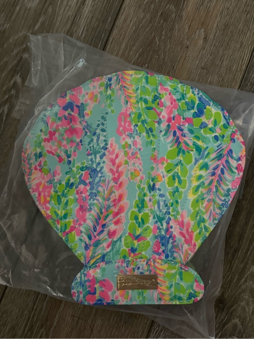 Lilly Pulitzer Multicolor Floral Shell Cosmetic Pouch - Pink, Green, Blue